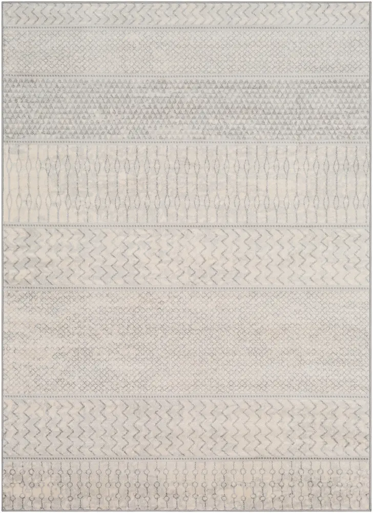 Monaco MOC-2306 Silver Gray Abstract Synthetic Rug