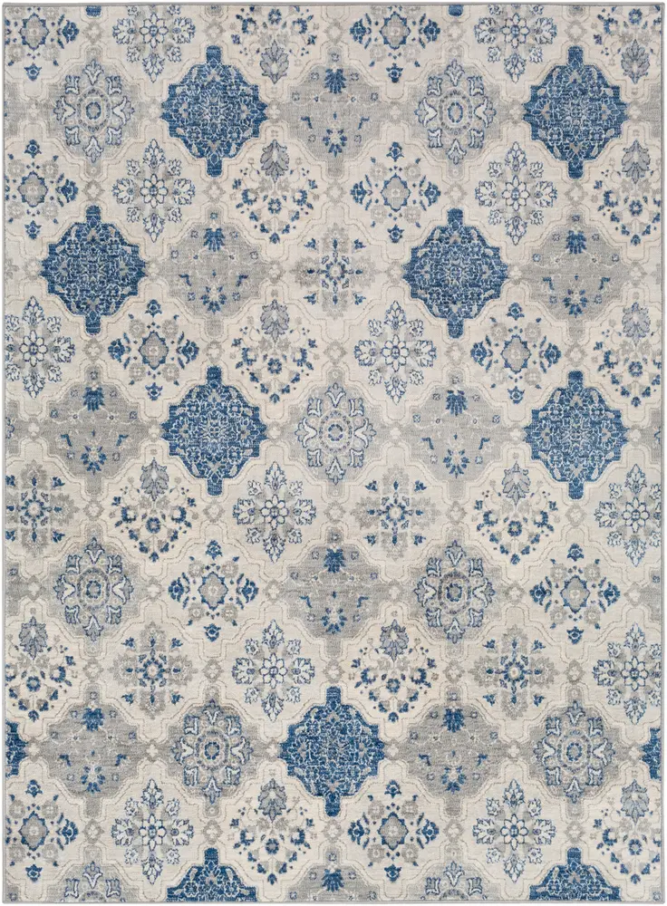 Monaco MOC-2309 Bright Blue Synthetic Patterned Rug