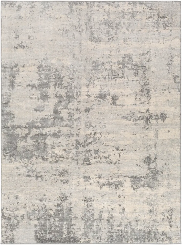 Monaco MOC-2311 Silver Gray Abstract Synthetic Rug