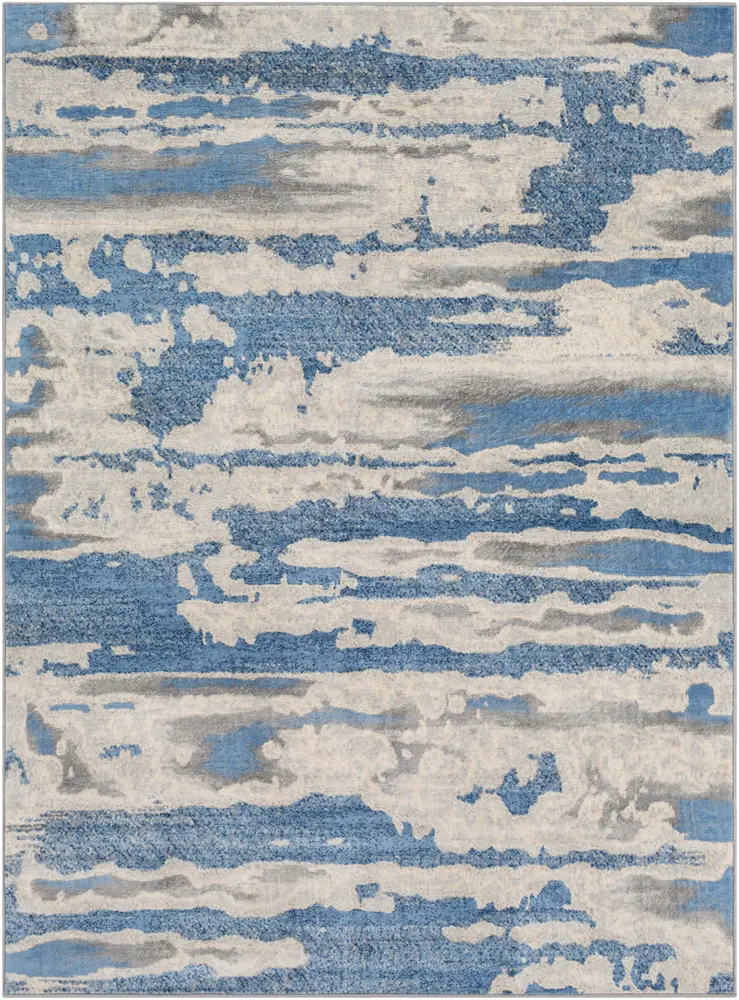 Monaco MOC-2312 Bright Blue Synthetic Abstract Rug