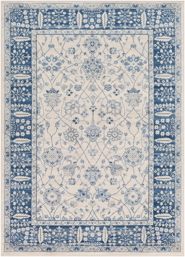 Monaco MOC-2317 Navy Synthetic Traditional Rug