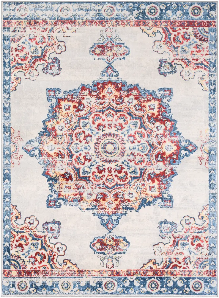Monaco MOC-2319 Dark Blue Synthetic Traditional Rug