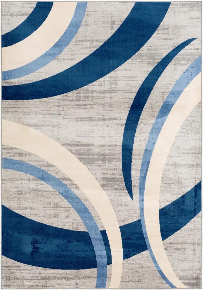 Monaco MOC-2320 Navy Abstract Synthetic Rug