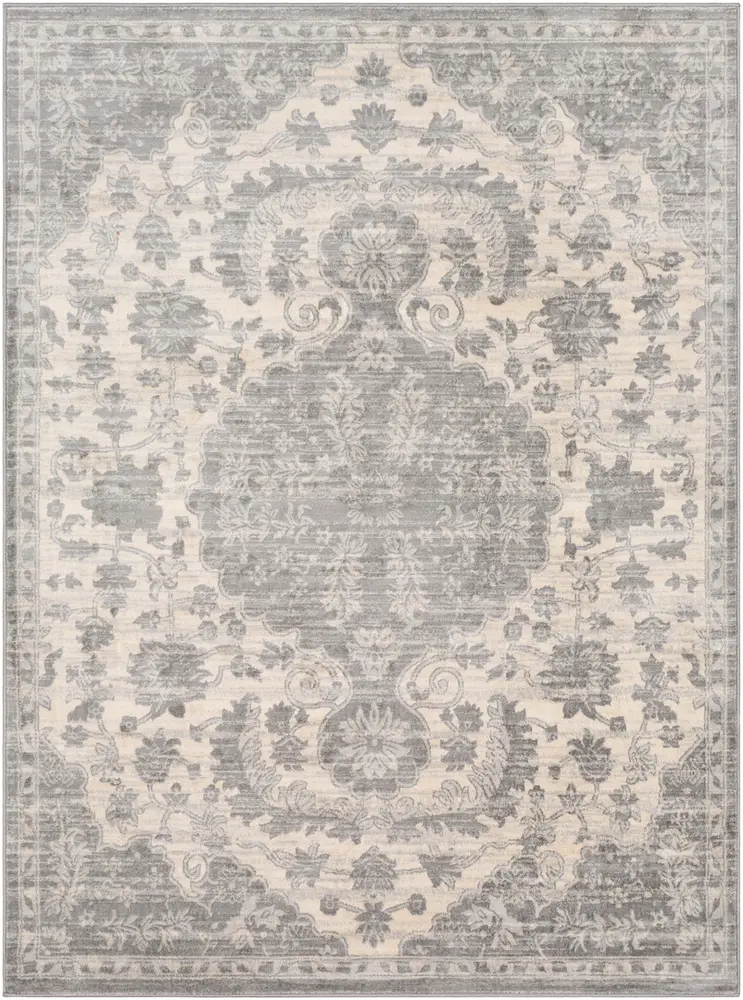 Monaco MOC-2323 Medium Gray Synthetic Traditional Rug