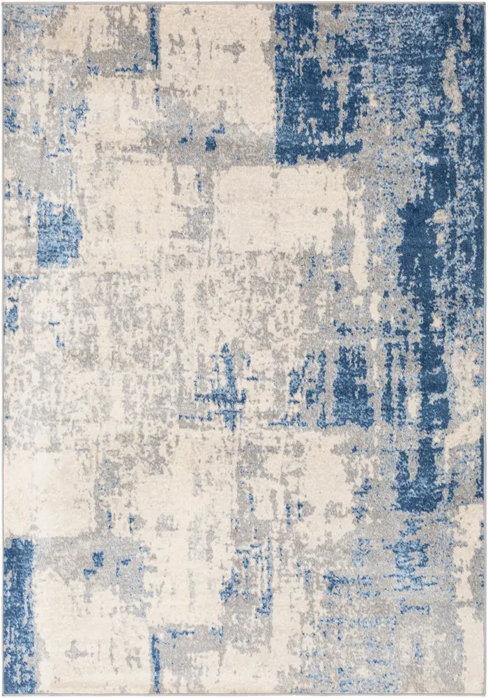 Monaco MOC-2324 Navy Abstract Synthetic Rug