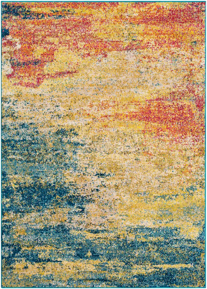 Modern Loom Alhaut ALT-2307 Teal Abstract Synthetic Rug