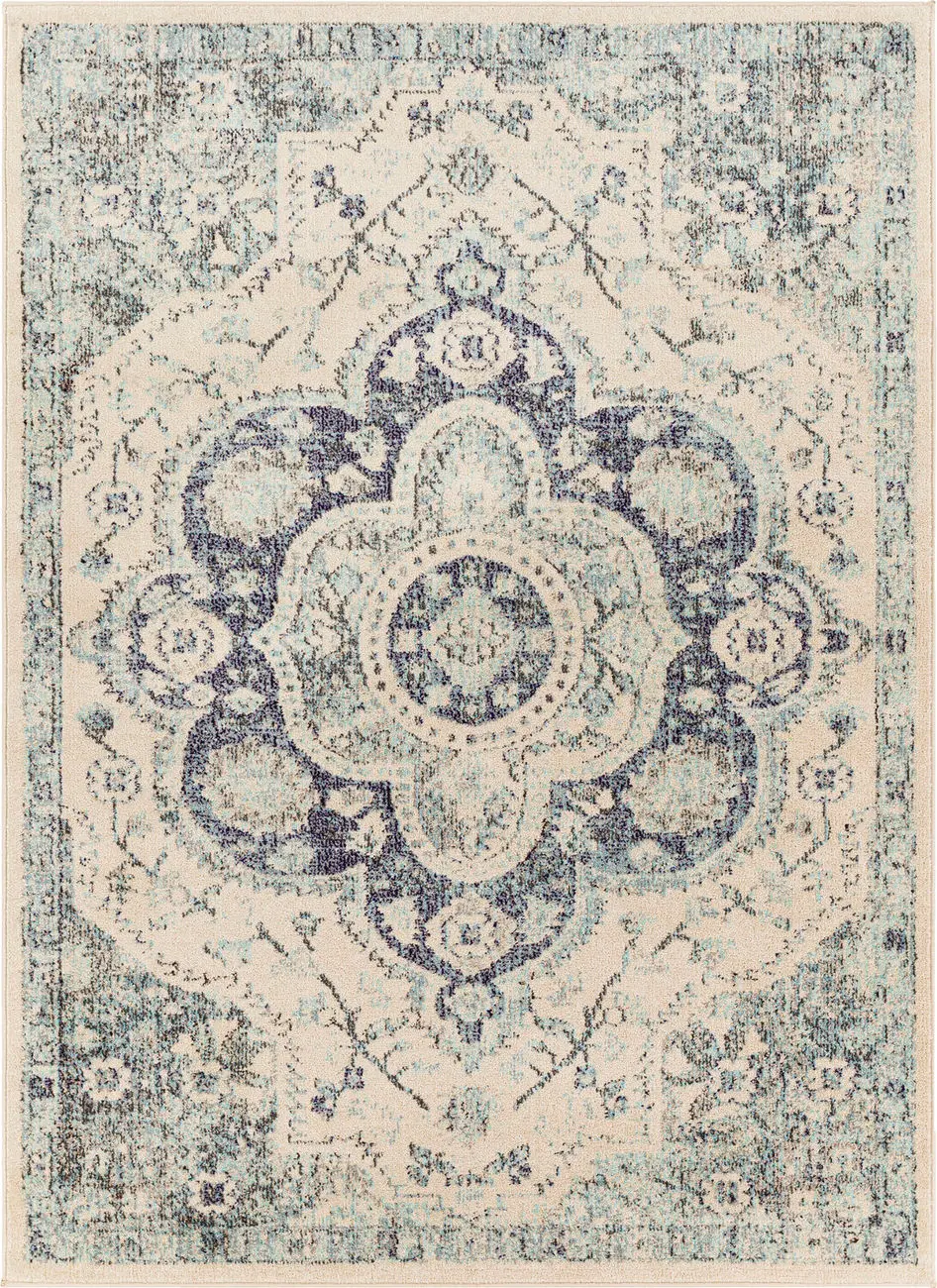 Modern Loom Morocco MRC-2327 Blue Power Loomed Synthetic Rug