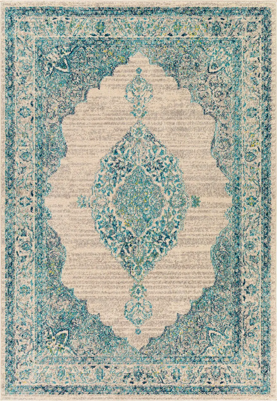 Modern Loom Morocco MRC-2332 Blue Power Loomed Synthetic Rug