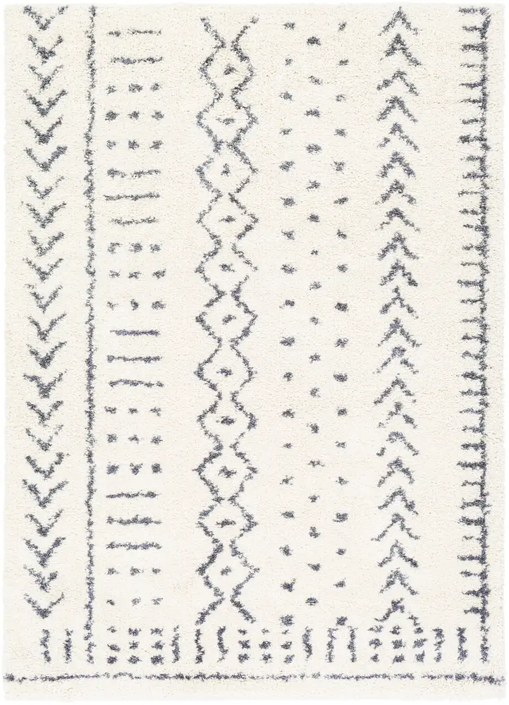 Maroc shag MRS-2302 White Shag Synthetic Rug