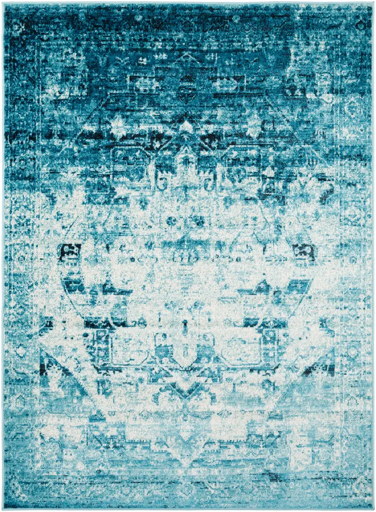 Mumbai MUM-2300 Aqua Traditional Synthetic Rug