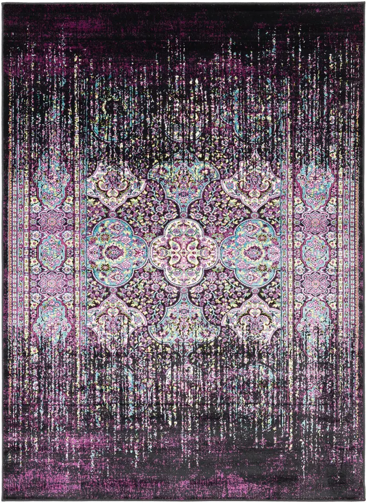 Mumbai MUM-2308 Dark Purple Transitional Synthetic Rug