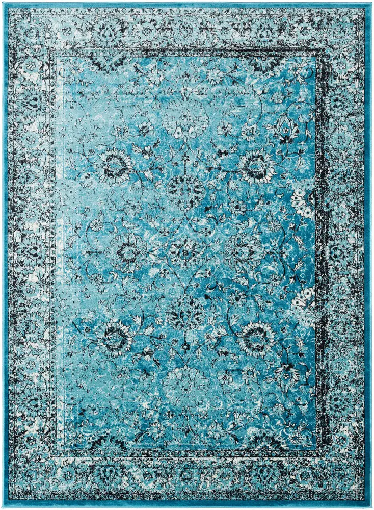 Mumbai MUM-2315 Aqua Synthetic Traditional Rug