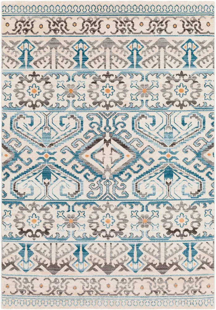 Notting Hill NHL-2308 Teal Transitional Patterned Rug