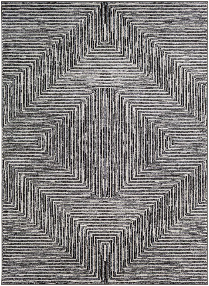 Nepali NPI-2317 Medium Gray Abstract Patterned Rug
