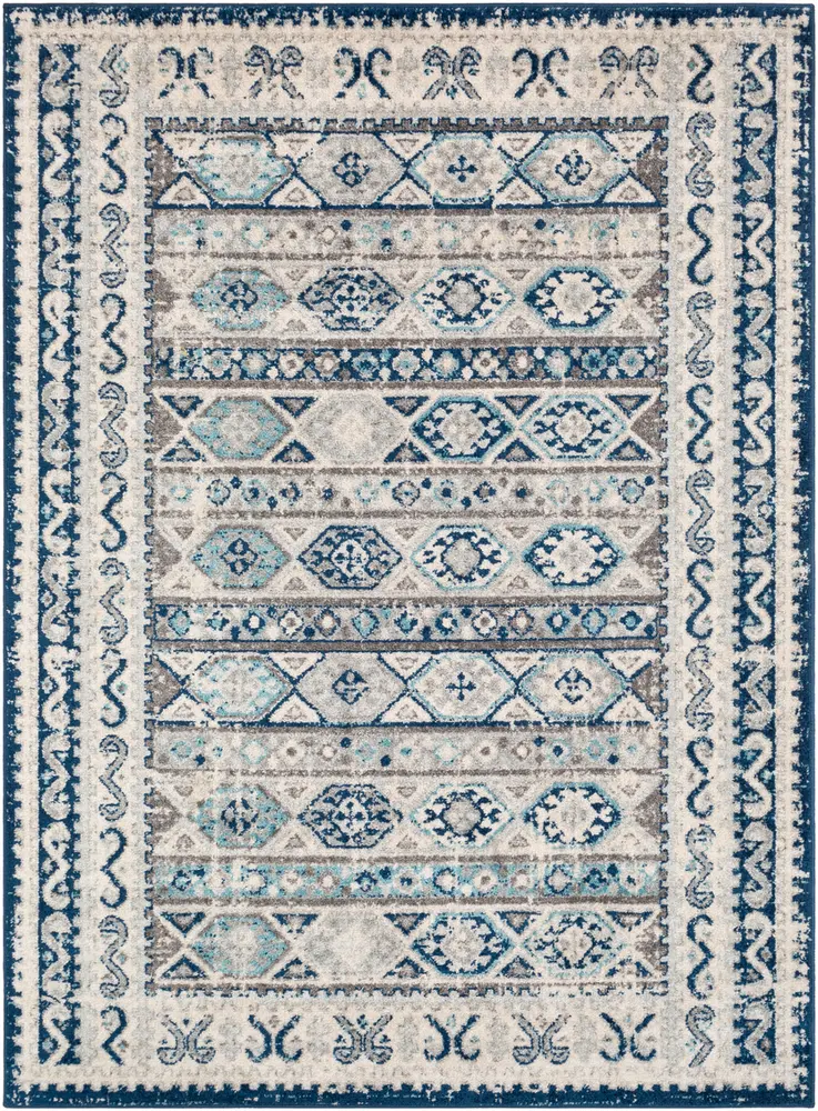 Alkaluropus ALKL-2307 Dark Blue Traditional Synthetic Rug