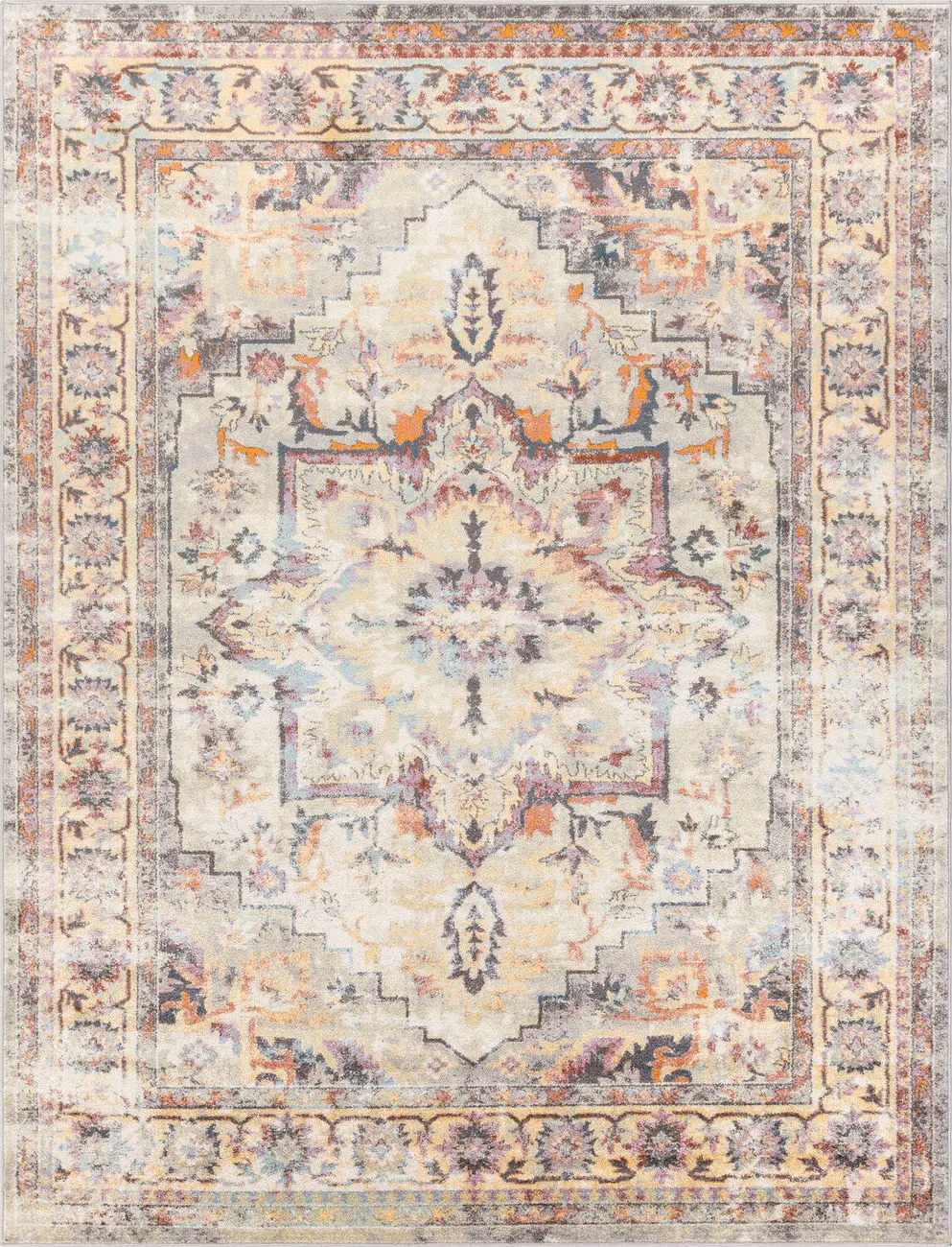 Modern Loom Alkalhail ALKA-2305 Orange Traditional Bordered Rug