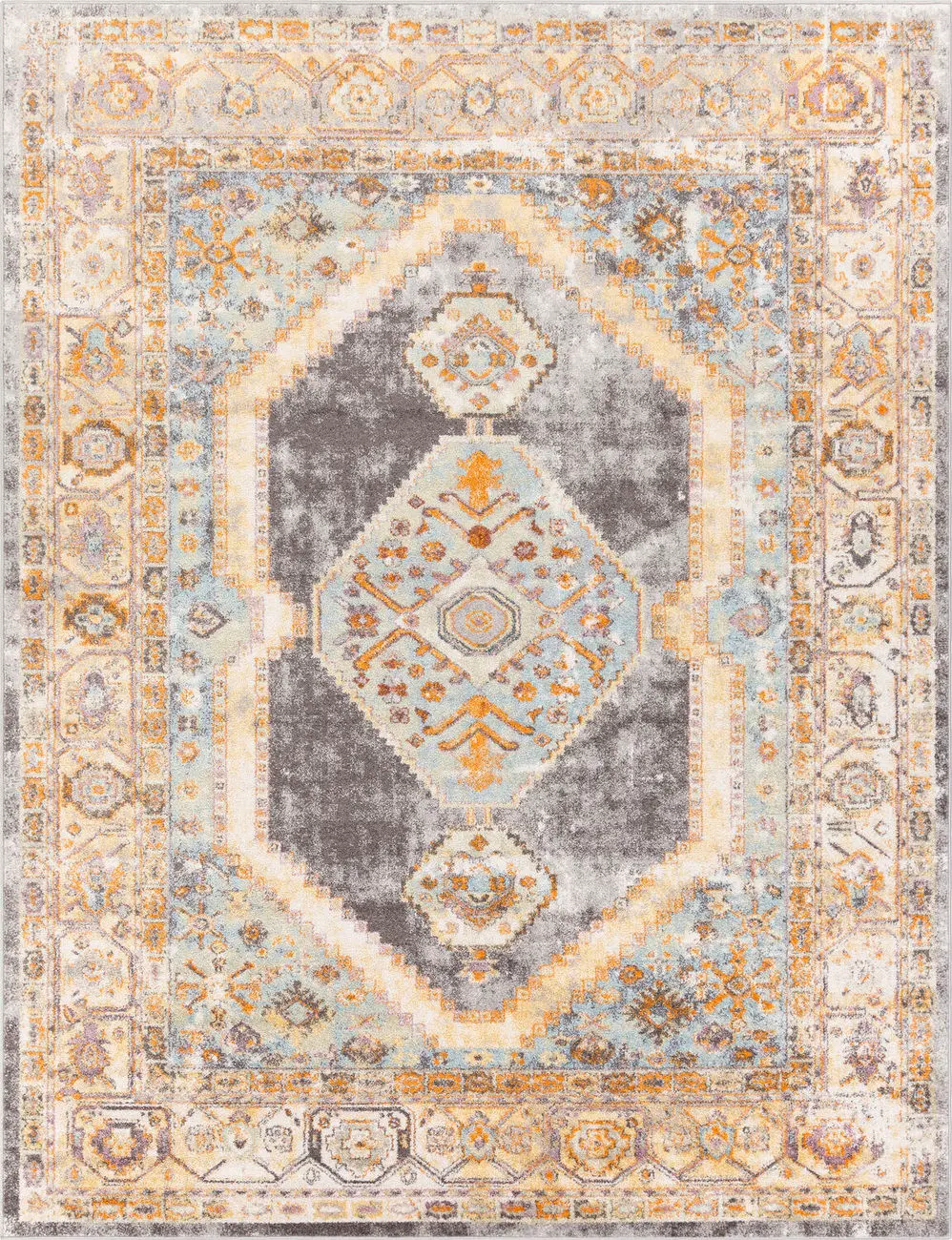 Modern Loom Alkalhail ALKA-2307 Orange Transitional Bordered Rug