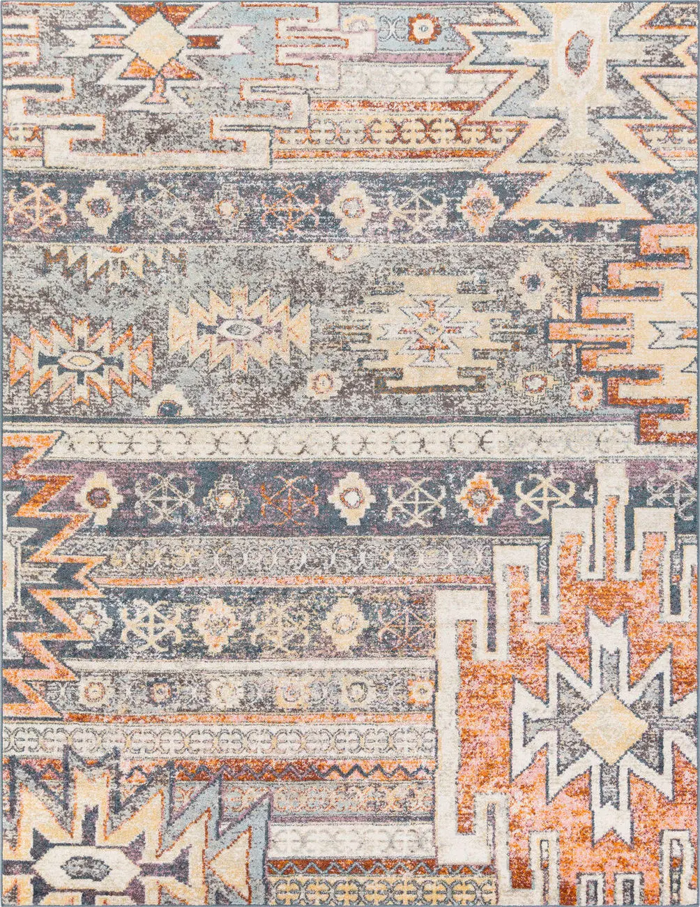 Modern Loom Alkalhail ALKA-2310 Blue Synthetic Southwestern Rug