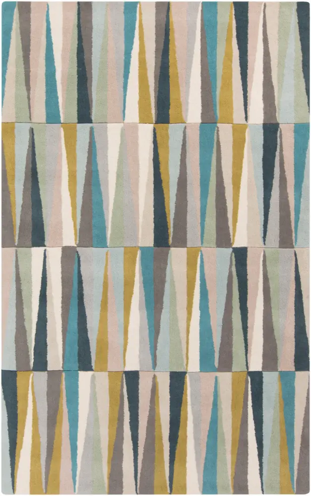 Oasis OAS-1095 Aqua Wool Abstract Rug
