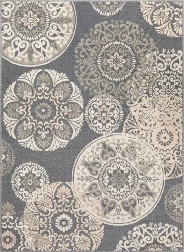 Oslo OSL-2314 Charcoal Patterned Transitional Rug Product Image