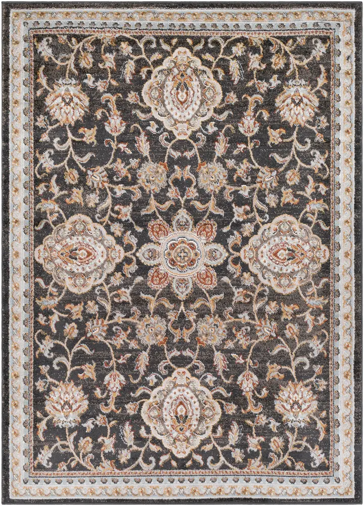 Oushak OUS-2309 Black Synthetic Traditional Rug