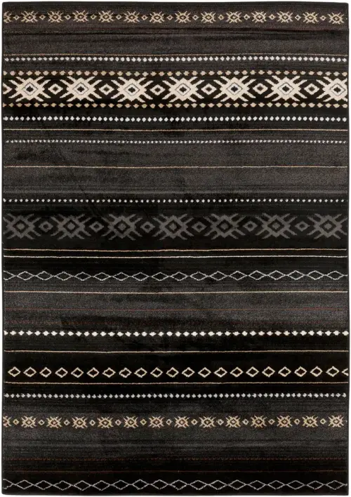 Surya Allbush ALLB-1047 Black Synthetic Striped Rug