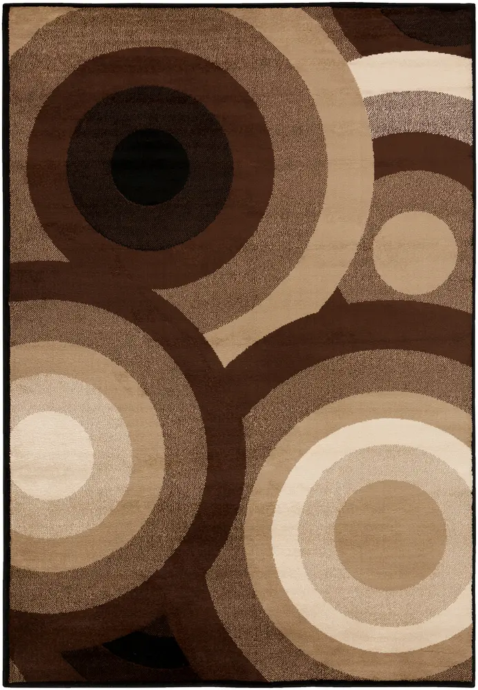 Allbush ALLB-1051 Dark Brown Abstract Synthetic Rug