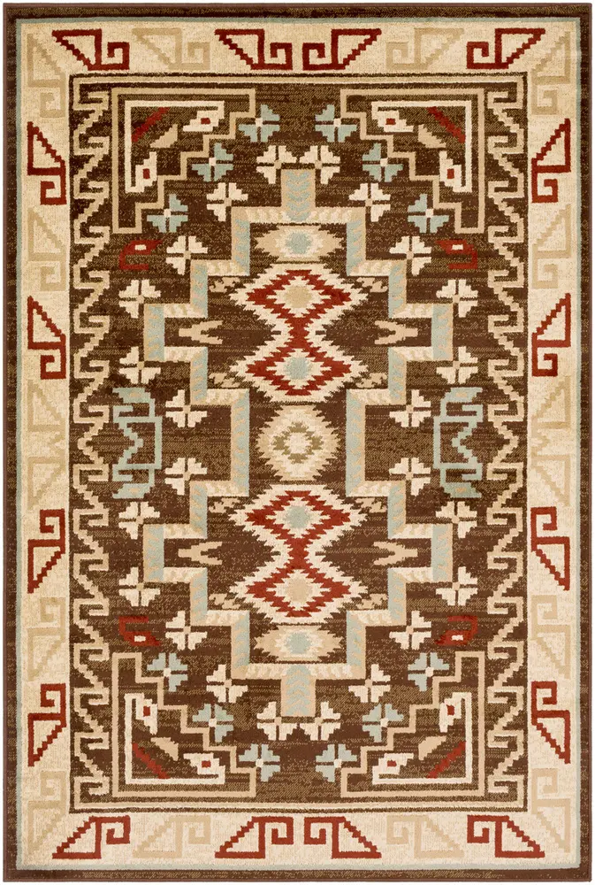 Allbush ALLB-1079 Dark Brown Synthetic Traditional Rug