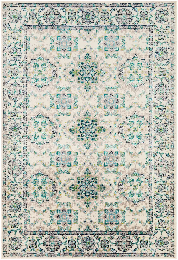 Allbush ALLB-1099 Teal Transitional Synthetic Rug