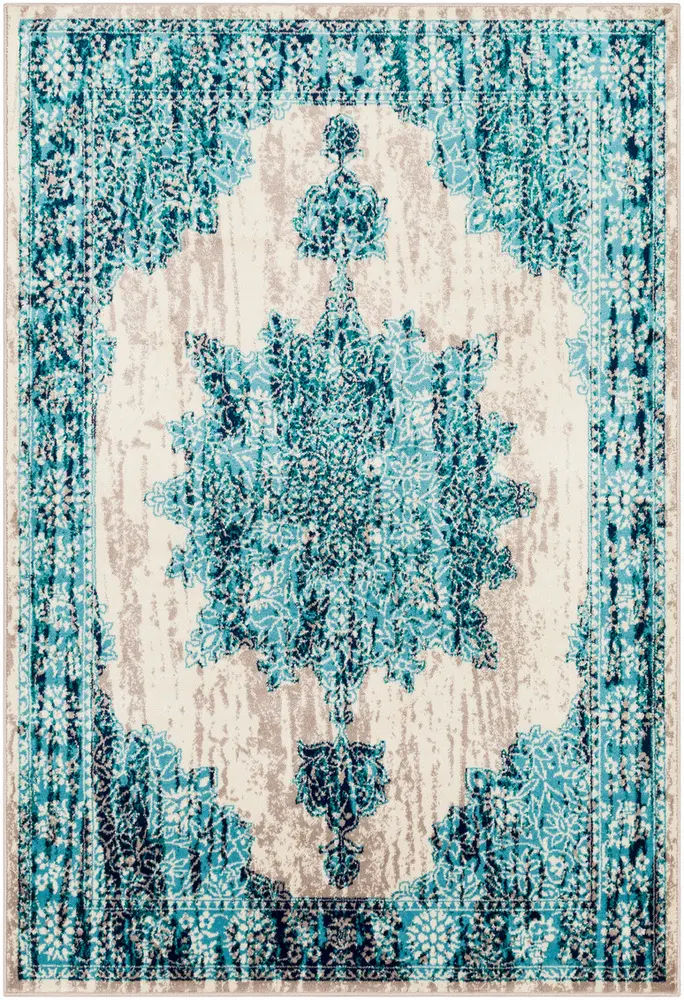 Allbush ALLB-1103 Aqua Transitional Synthetic Rug