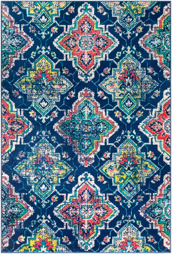 Allbush ALLB-1104 Dark Blue Synthetic Transitional Rug