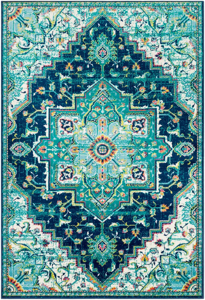 Allbush ALLB-1107 Teal Synthetic Transitional Rug