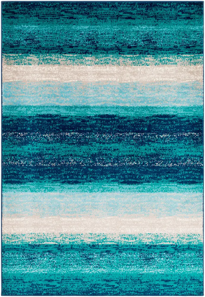 Allbush ALLB-1109 Teal Synthetic Abstract Rug