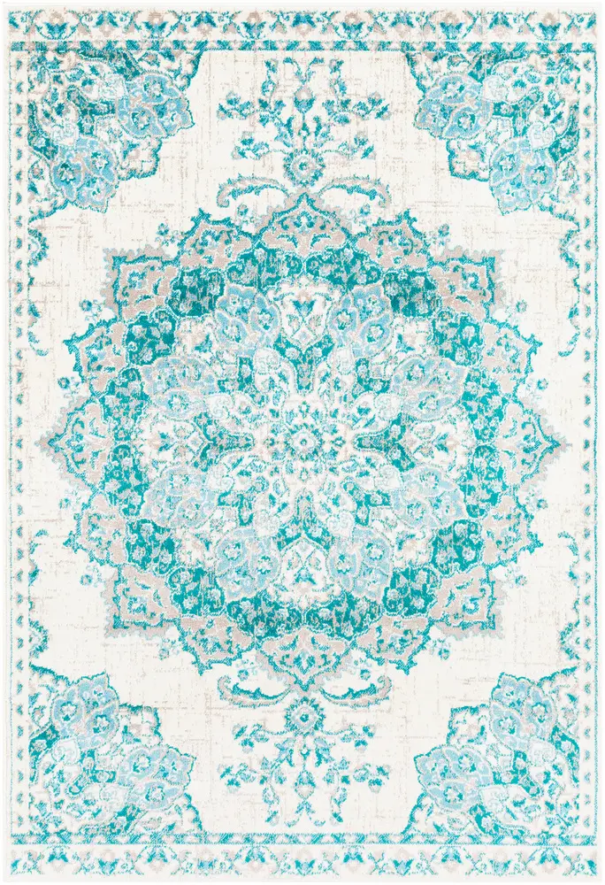 Allbush ALLB-1110 Teal Synthetic Transitional Rug