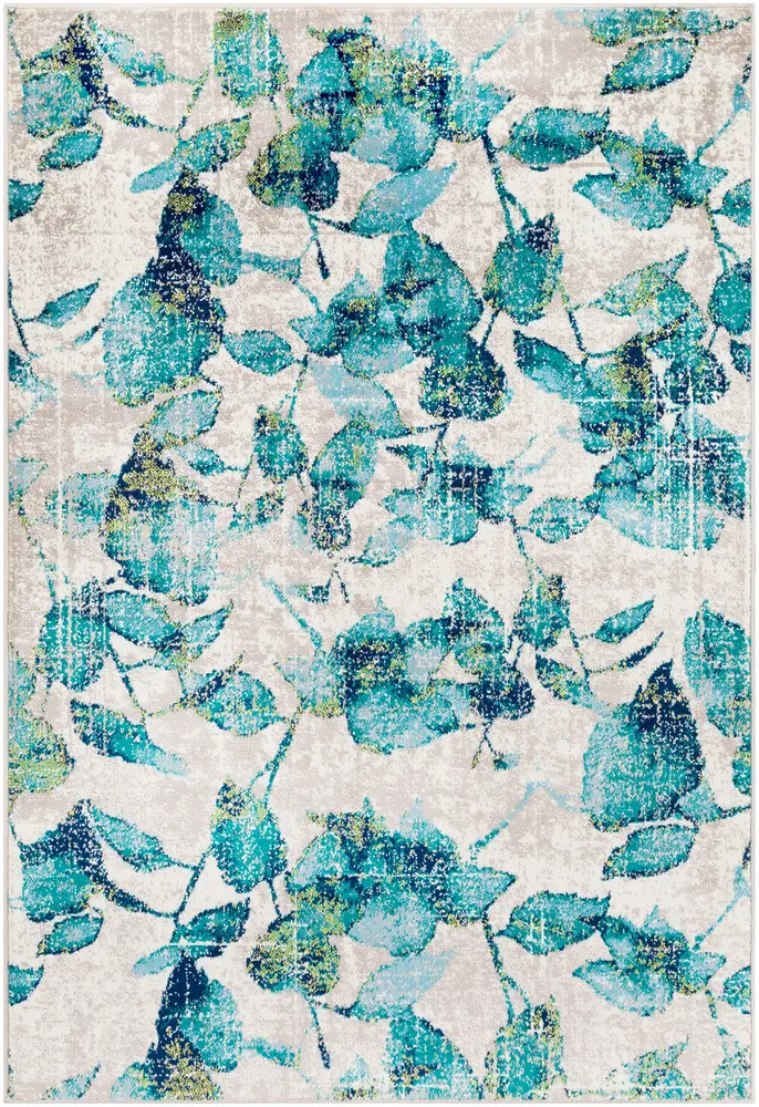 Allbush ALLB-1113 Teal Transitional Synthetic Rug