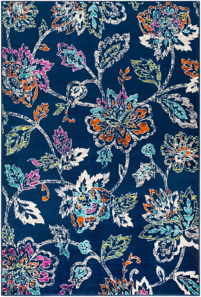 Allbush ALLB-1114 Dark Blue Synthetic Transitional Rug