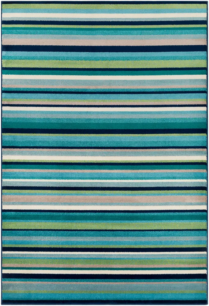 Allbush ALLB-1117 Teal Synthetic Abstract Rug