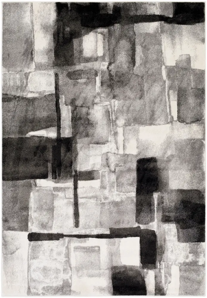 Pepin PEI-1019 Black Abstract Synthetic Rug