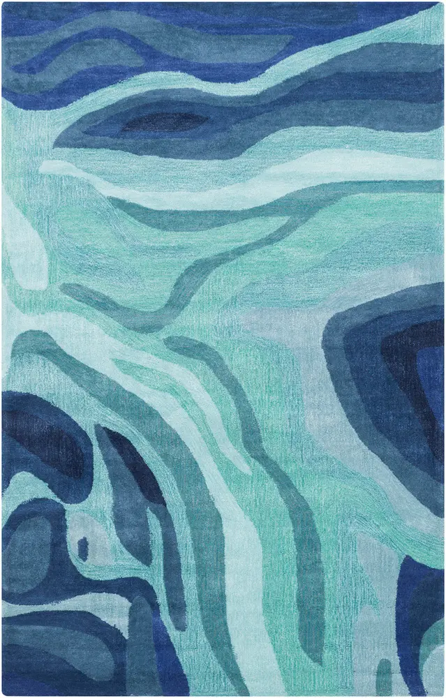 Pigments PGM-3003 Teal Synthetic Silk Rug