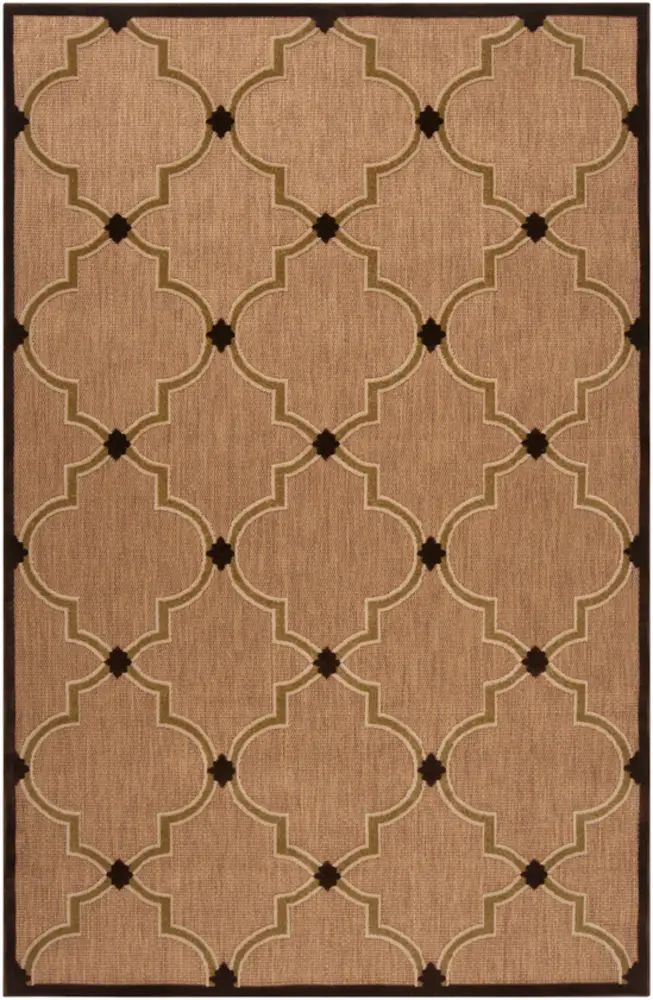 Portera PRT-1048 Dark Brown Synthetic Patterned Rug