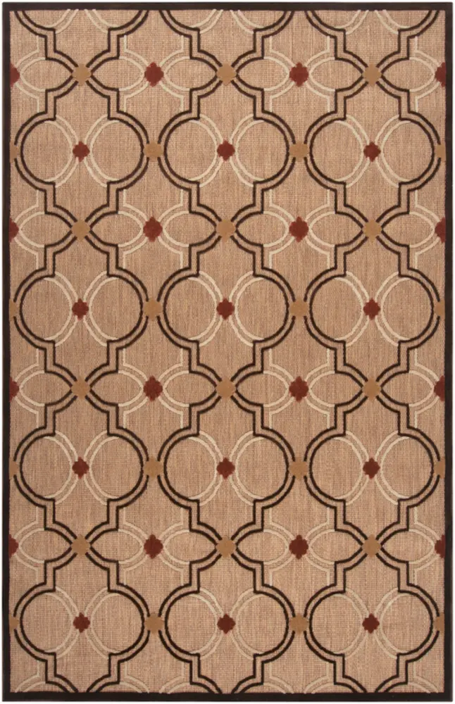 Portera PRT-1049 Khaki Patterned Synthetic Rug