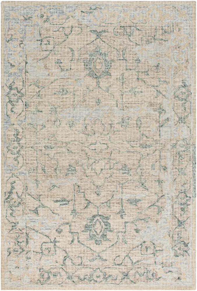 Piastrella PST-2303 Dark Green Wool Transitional Rug