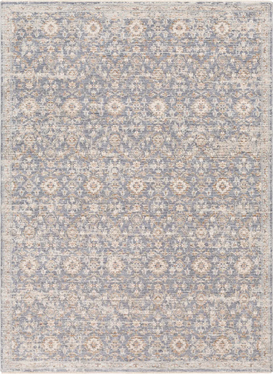 Palazzo PZL-2303 Blue Floral Synthetic Rug