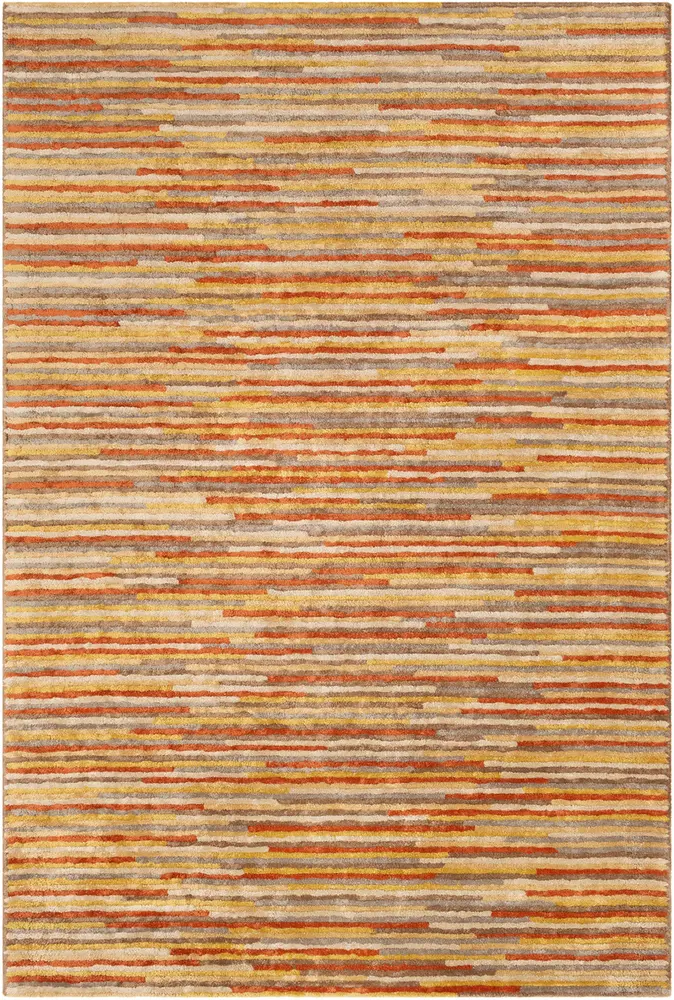 Quartz QTZ-5036 Burnt Orange Silk Abstract Rug