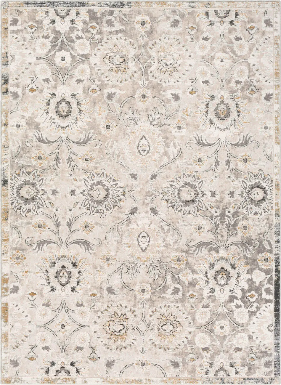 Quatro QUA-2312 Gray Synthetic Traditional Rug