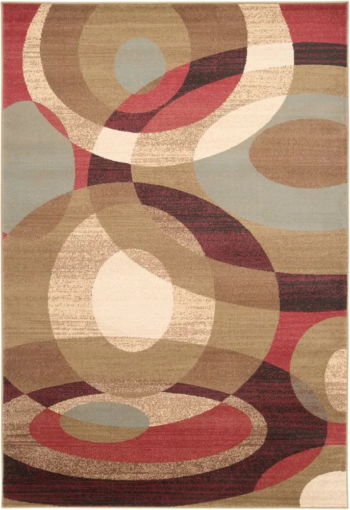 Riley RLY-5007 Dark Red Abstract Synthetic Rug