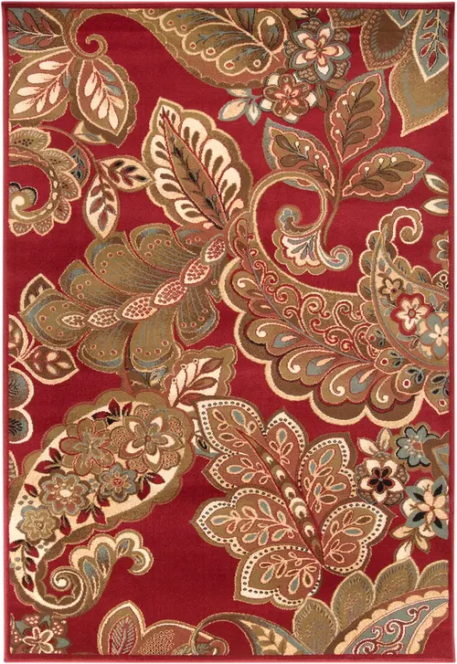 Surya Riley RLY-5020 Dark Red Synthetic Floral Rug