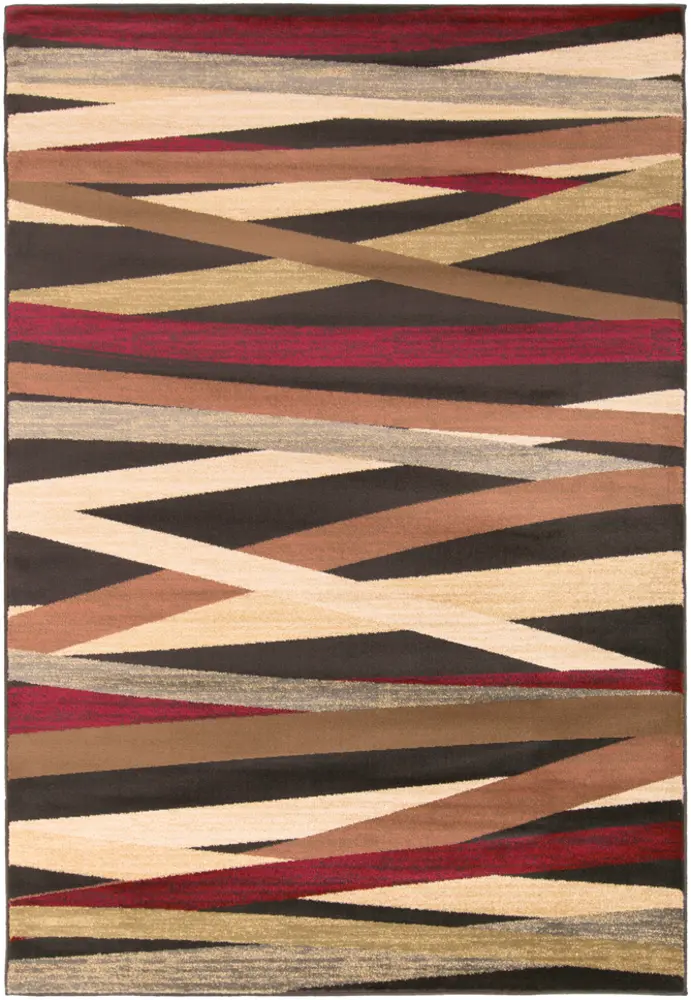 Riley RLY-5057 Burgundy Synthetic Abstract Rug