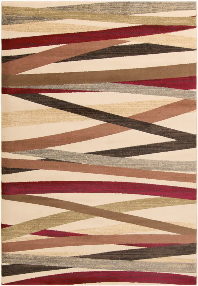 Riley RLY-5058 Burgundy Abstract Synthetic Rug