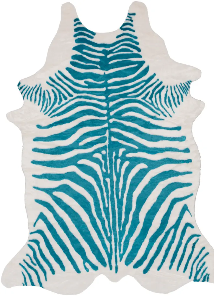 Rusak RUA-1004 Aqua Synthetic Oddly Shaped Rug
